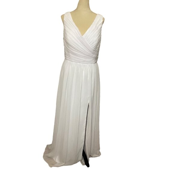 Pre-Owned White Bridesmaid Chiffon lace corset Dress  Size: 12 ( see measurement - Picture 1 of 16